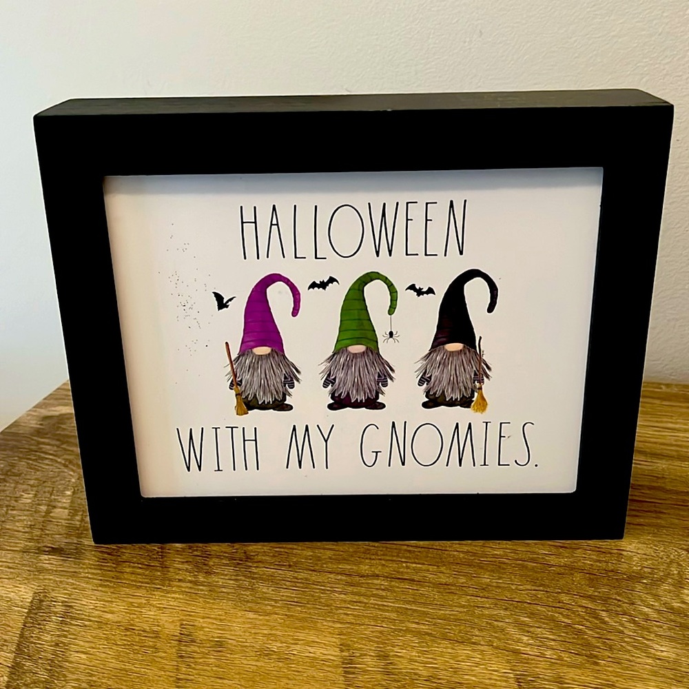 Rae Dunn Halloween with my Gnomes Sign